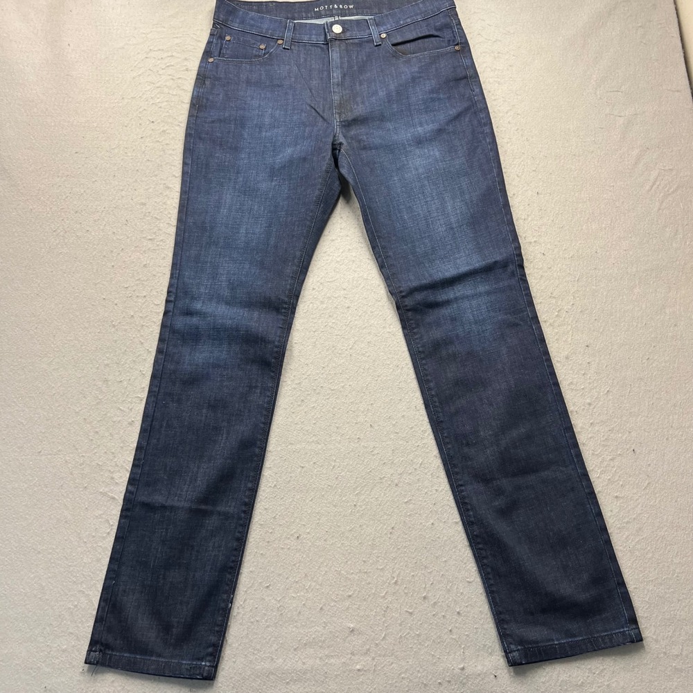 Mott‎ & Bow Mens Slim Fit Jeans Dark Blue Stretch Denim Pants W33 L34 1605